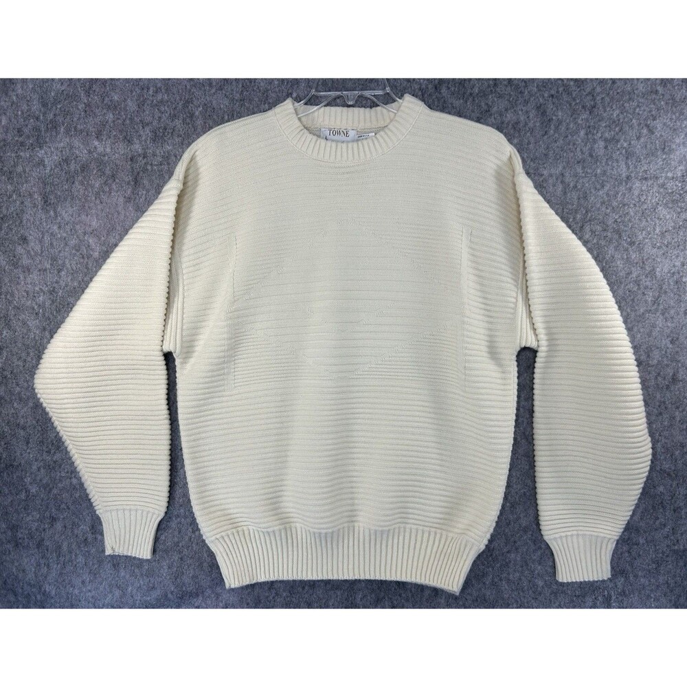 VTG London Fog Towne Sweater Men’s Size L Oversized Fisherman Knit USA Made
